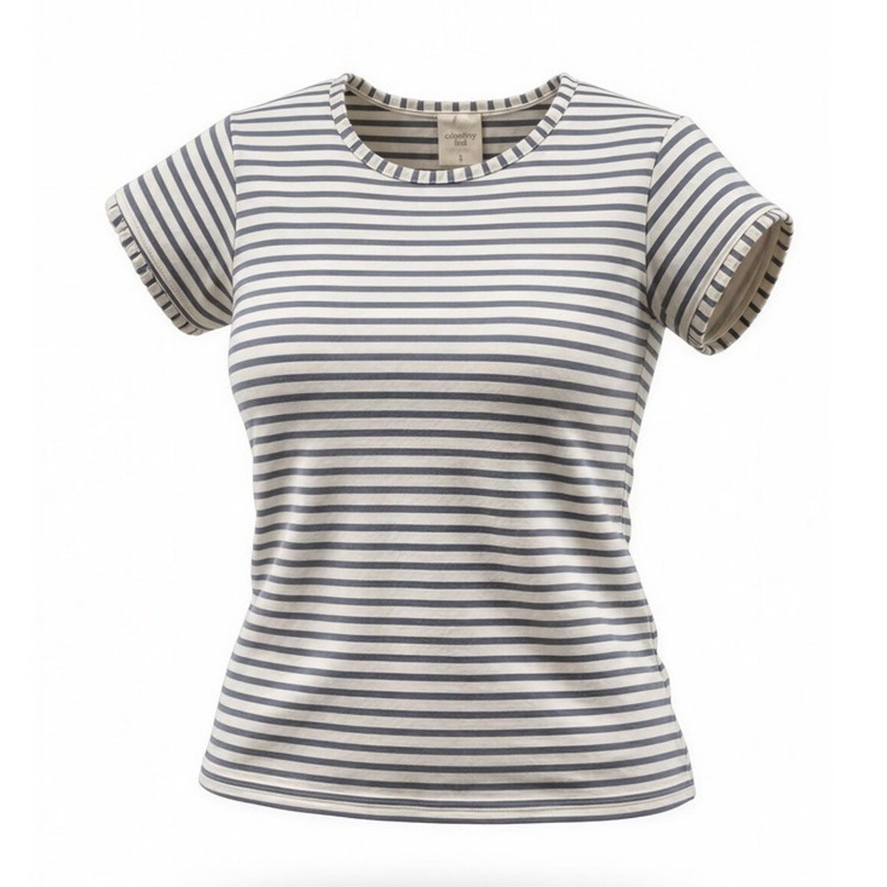 Nike Tennis Top Womens Size Medium White Black Striped Short Sleeve Crew Neck